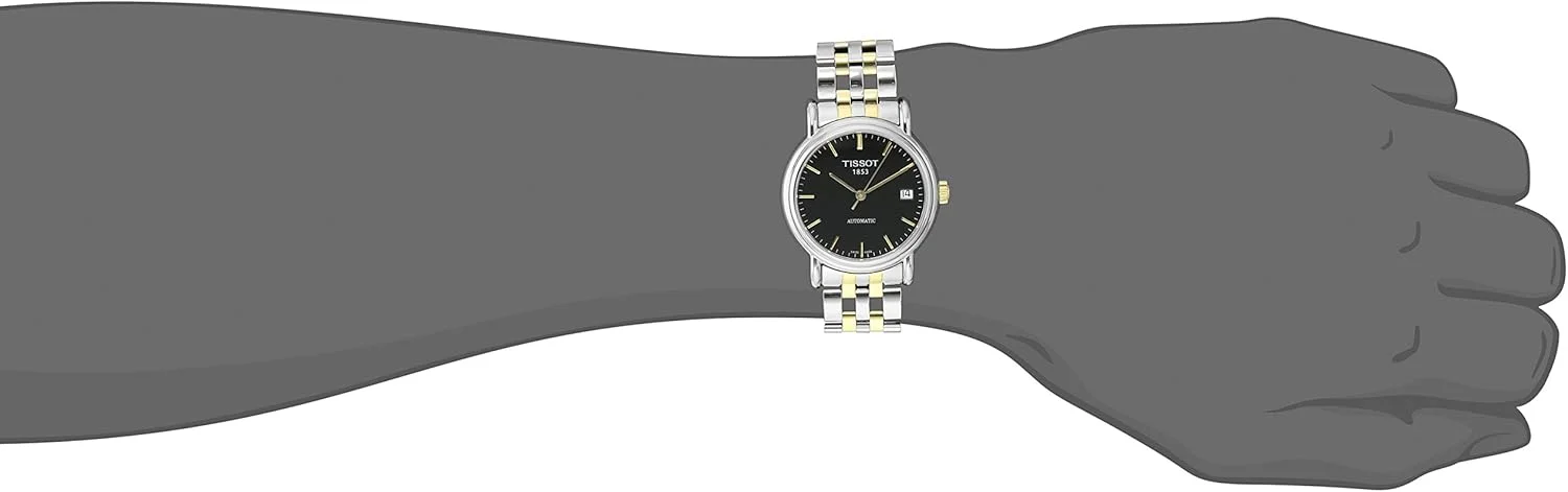 Tissot Carson Gents Black Dial Stainless Steel Bracelet Plated Watch, Black/Silver, Bracelet Tissot Carson Gents Black Dial Stainless Steel Bracelet Plated Watch, Black/Silver, Bracelet