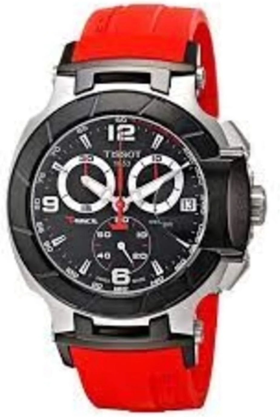 ساعت مچی مردانه تیسوت Tissot T0484172705701 T-Race کرنوگراف با بند لاستیکی قرمز