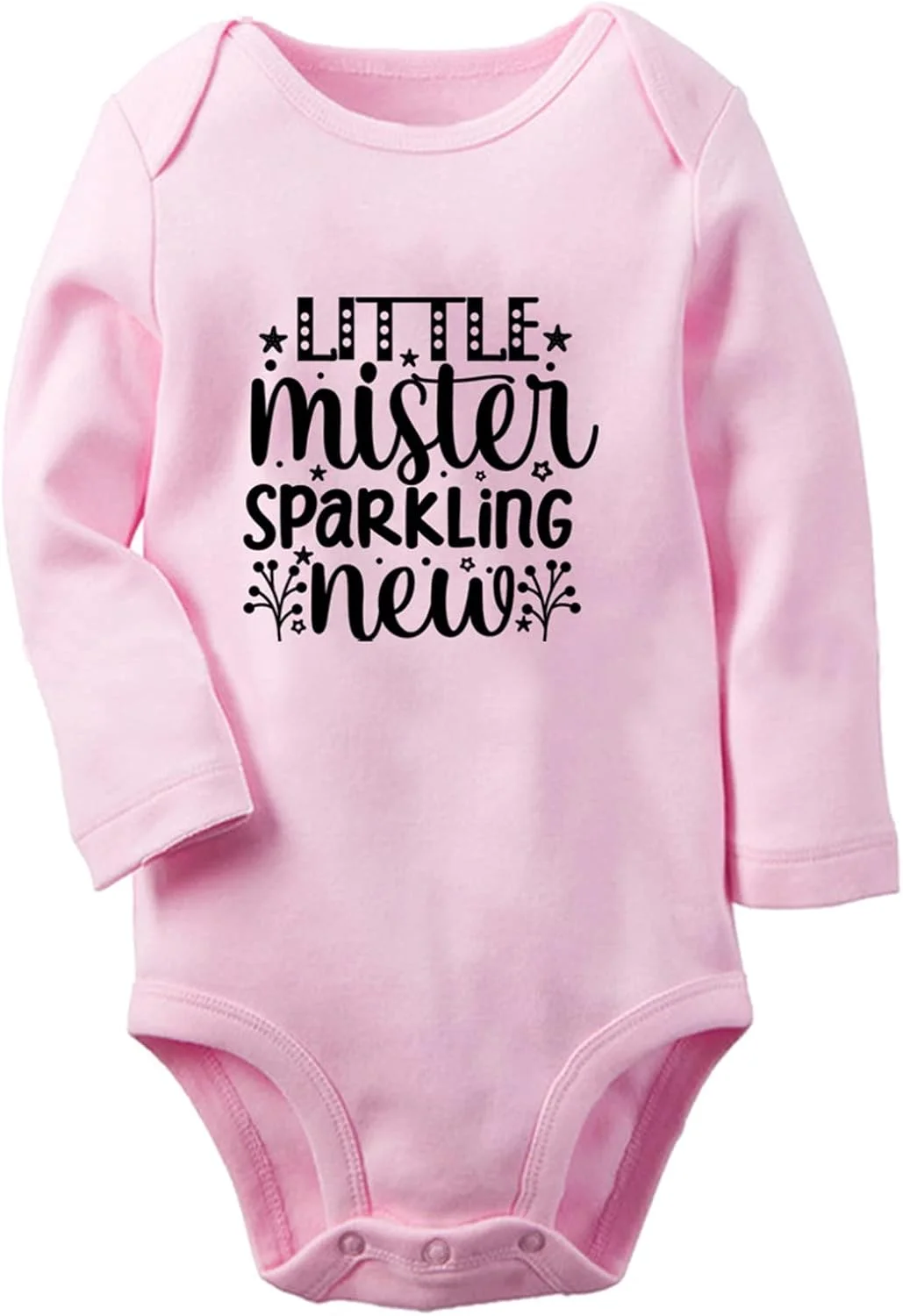 iDzn سرهمی نوزادی بامزه Little Mister Sparkling New، لباس یک تکه آستین بلند برای کودکان