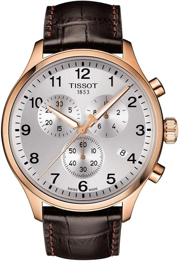 ساعت مچی مردانه تیسوت مدل Tissot Chrono XL استیل ضد زنگ قهوه ای T1166173603700، قهوه ای، موتور کوارتز