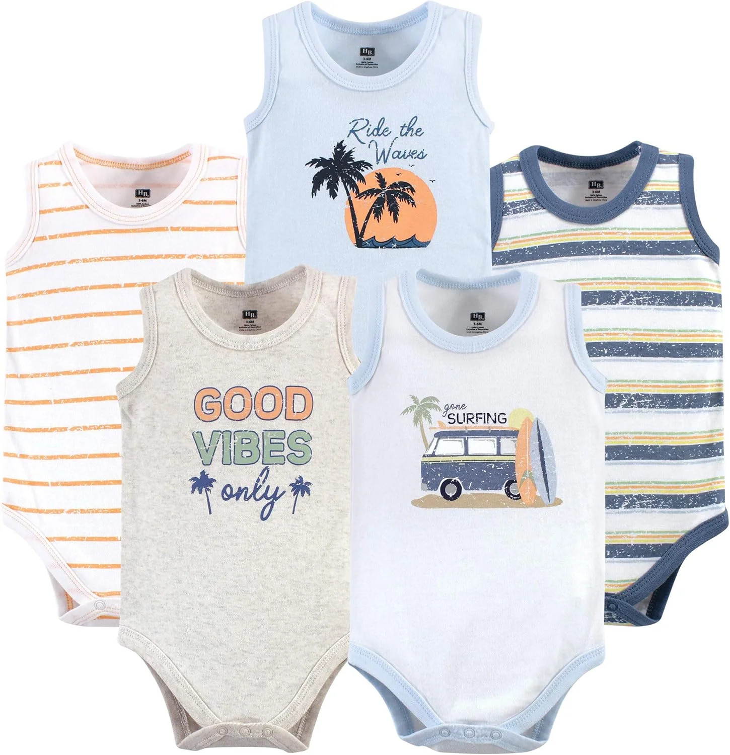 ست تی‌شرت و بادی نخی نوزادی Hudson Baby، مناسب نوزادان و کودکان نوپا