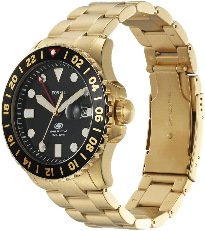 ساعت مچی مردانه فسیل بلو GMT استیل ضد زنگ طلایی - FS5990 ساعت مچی مردانه فسیل بلو GMT استیل ضد زنگ طلایی - FS5990