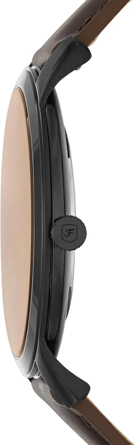 ساعت مچی مردانه فسیل مدل Minimalist با بند چرمی و قاب استیل ضد زنگ