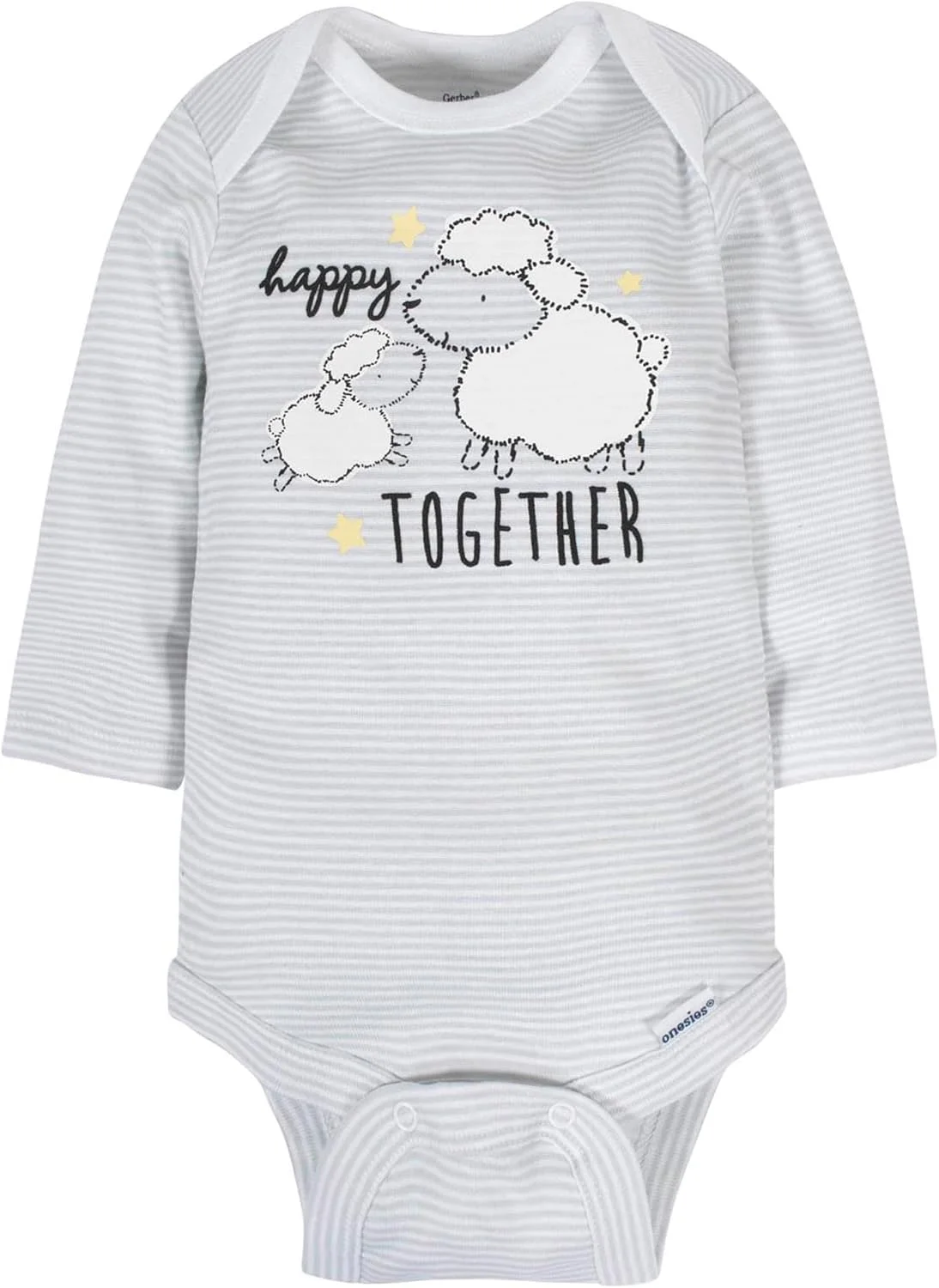 لباس زیر دکمه دار آستین بلند نوزاد униsex Gerber بسته 6 عددی لباس زیر دکمه دار آستین بلند نوزاد униsex Gerber بسته 6 عددی