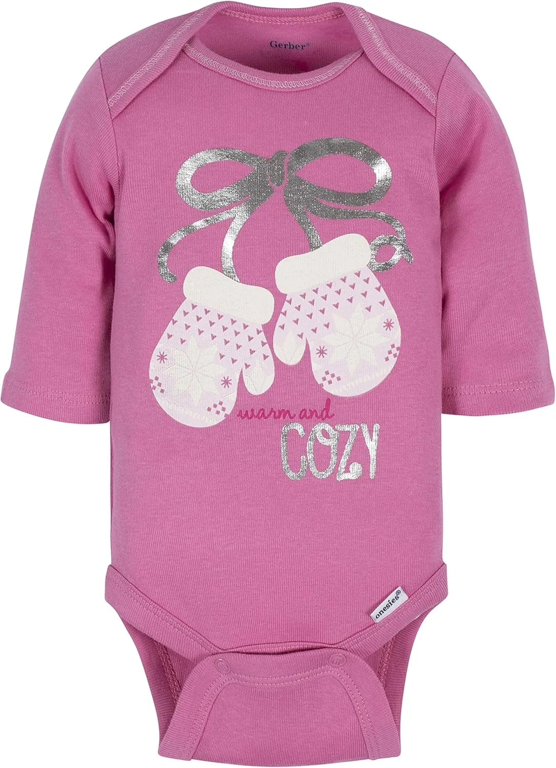 بادی آستین بلند نوزادی دخترانه Gerber، بسته 3 عددی بادی آستین بلند نوزادی دخترانه Gerber، بسته 3 عددی