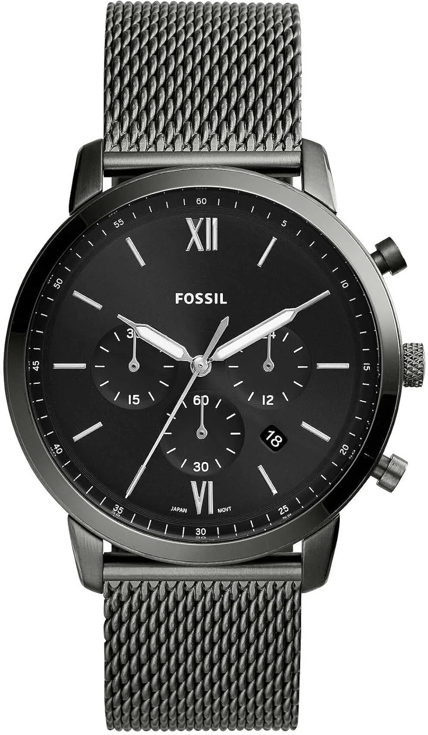 ساعت مچی مردانه فسیل مدل Neutra Chronograph، استیل ضد زنگ دودی، FS5699