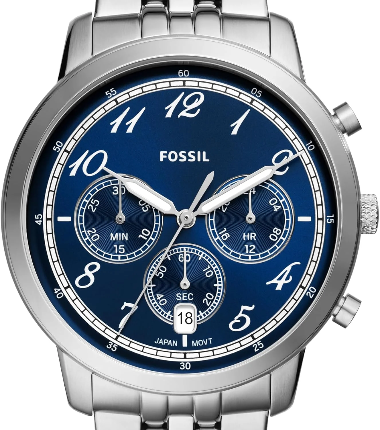 ساعت مچی مردانه فسیل Neutra Arabic Chronograph استیل ضد زنگ، رنگ: نقره ای/آبی عربی (مدل: FS6025) ساعت مچی مردانه فسیل Neutra Arabic Chronograph استیل ضد زنگ، رنگ: نقره ای/آبی عربی (مدل: FS6025)