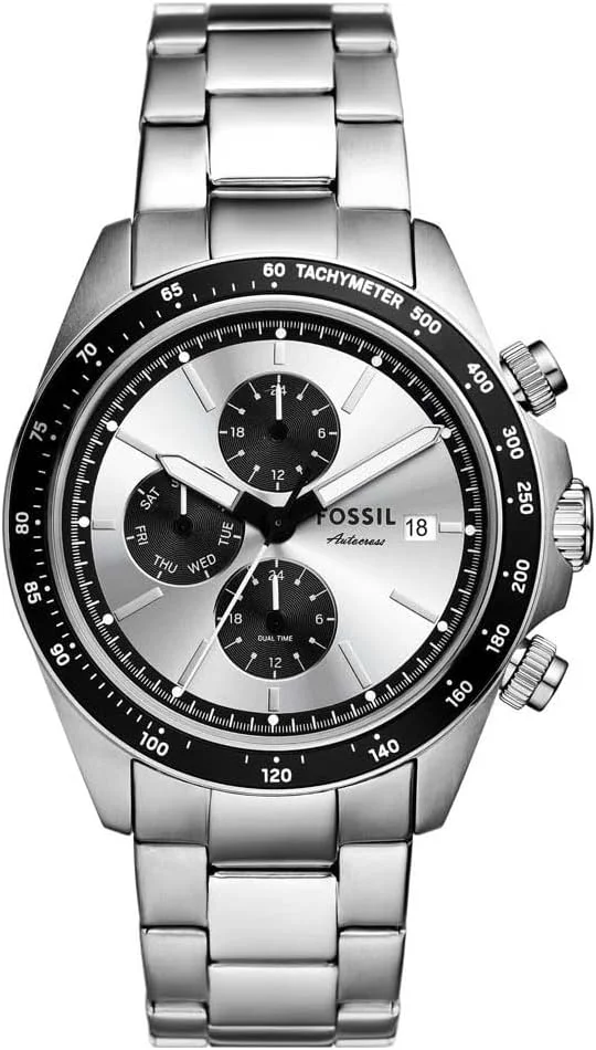 ساعت مچی مردانه آنالوگ چند منظوره FOSSIL BQ2873 Autocross کوارتز، قطر قاب 42 میلی متر، نقره ای/مشکی