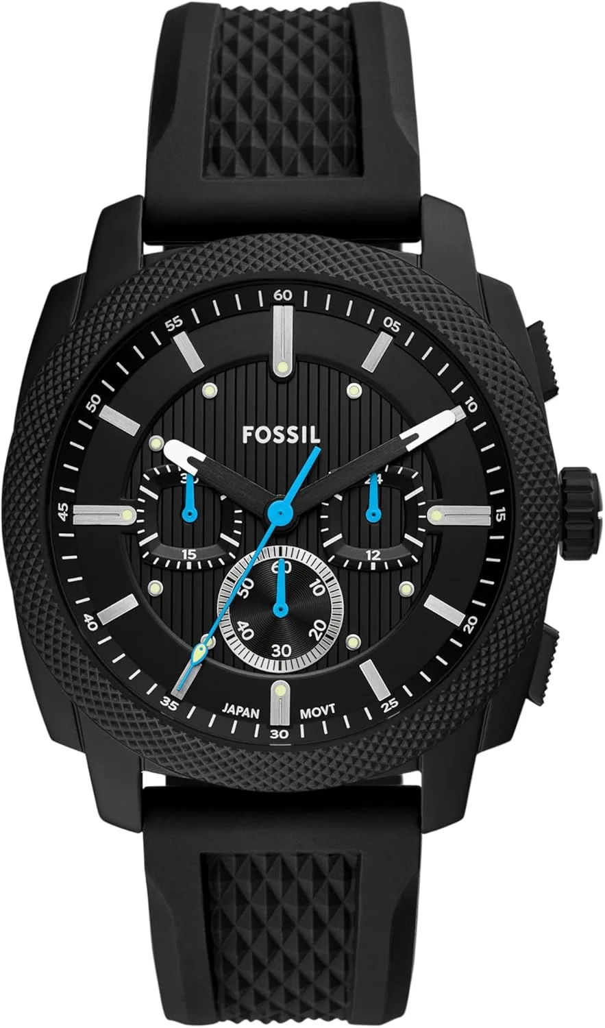 ساعت مچی مردانه فسیل مدل Machine Chronograph، استیل ضد زنگ، سیلیکون مشکی، 44 میلی متر
