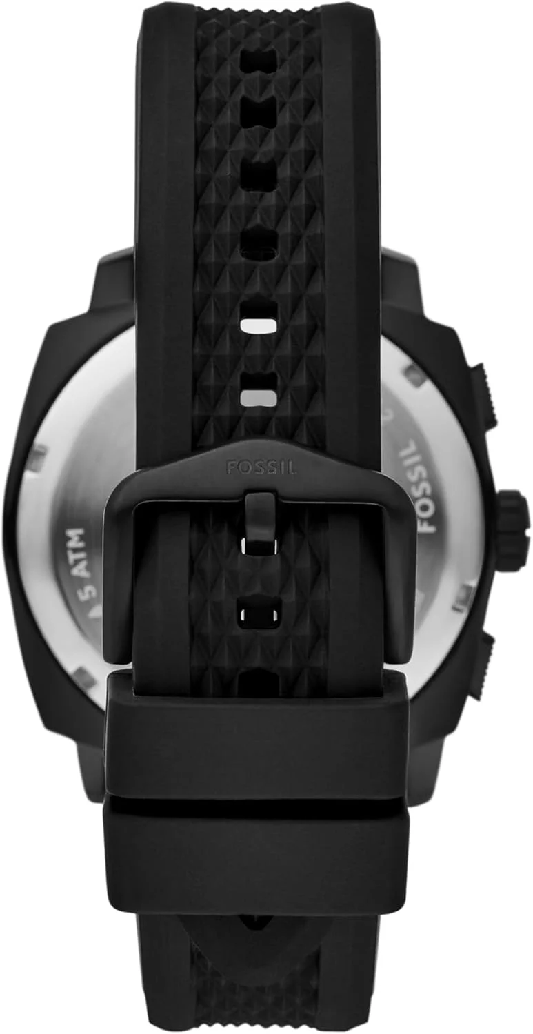 ساعت مچی مردانه فسیل مدل Machine Chronograph، استیل ضد زنگ، سیلیکون مشکی، 44 میلی متر