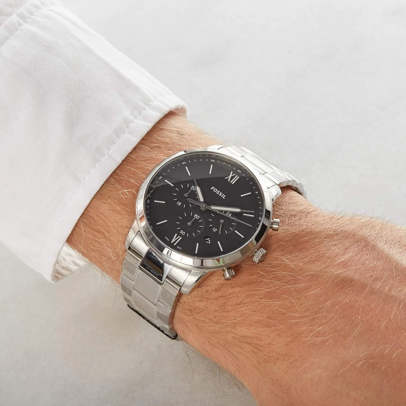 ساعت مچی مردانه فسیل Neutra Chrono کوارتز استیل ضد زنگ، نقره ای، FS5384 ساعت مچی مردانه فسیل Neutra Chrono کوارتز استیل ضد زنگ، نقره ای، FS5384