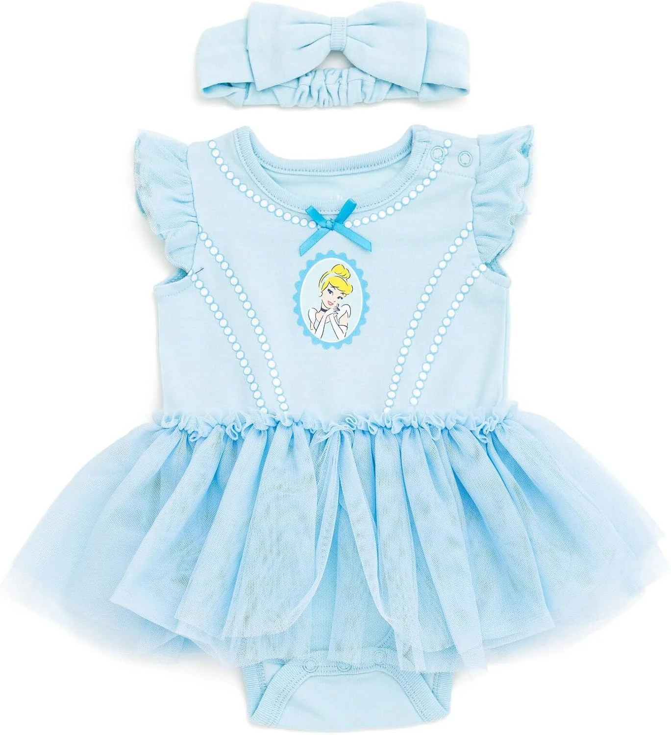 ست لباس بادی، دامن و هدبند پرنسس های دیزنی مناسب نوزادان و کودکان (0-24 ماه)