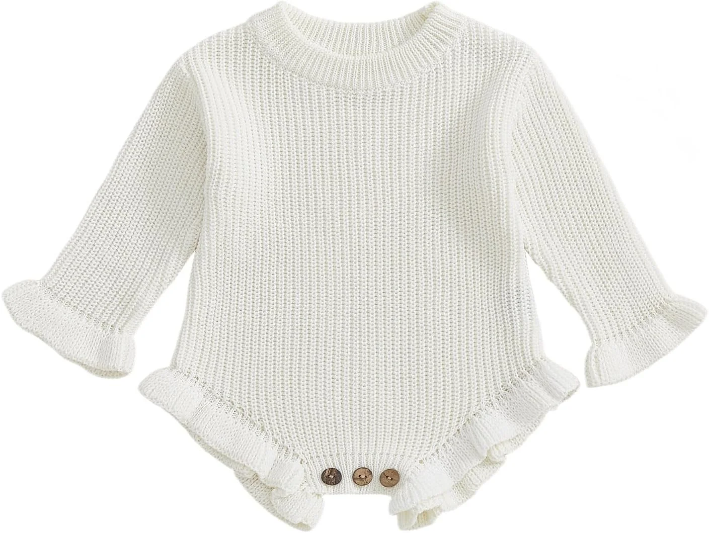 رامپر بافتنی دخترانه Nibbcoa، سرهمی آستین بلند یقه گرد، لباس زمستانی گرم بافتنی