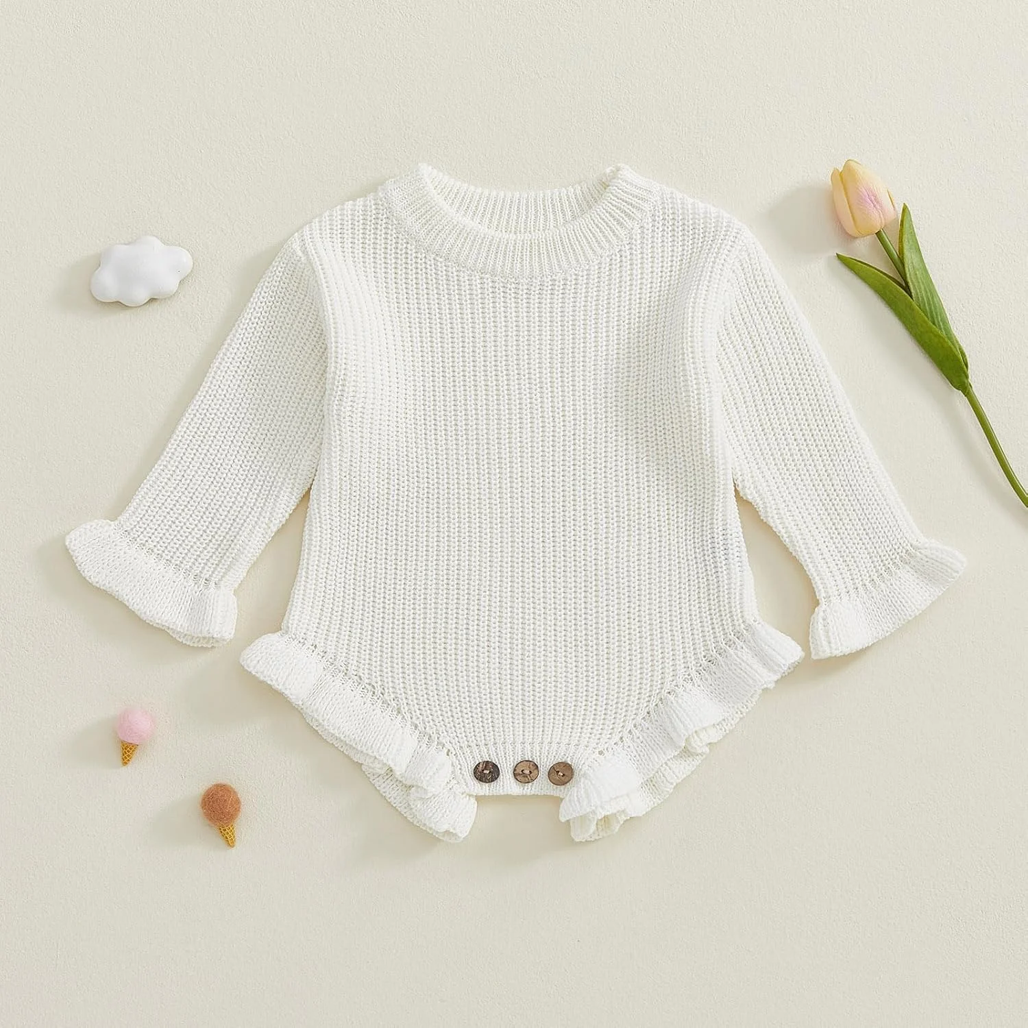 رامپر بافتنی دخترانه Nibbcoa، سرهمی آستین بلند یقه گرد، لباس زمستانی گرم بافتنی رامپر بافتنی دخترانه Nibbcoa، سرهمی آستین بلند یقه گرد، لباس زمستانی گرم بافتنی