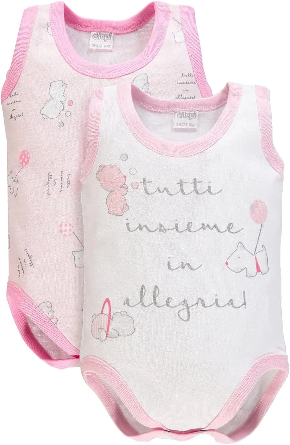 لباس زیر نوزادی Ellepi با بند پهن، پنبه ای، مناسب نوزاد دختر و پسر، تاپ بدون آستین تابستانی، لباس زیر نوزاد، لباس زیر تابستانی، صورتی، 3 ماهگی