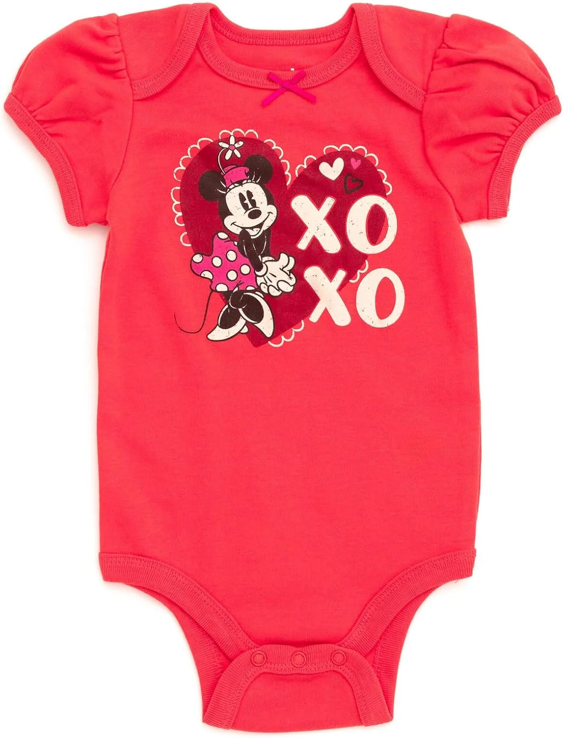 بادی نوزادی دخترانه دیزنی مینی موس طرح روز ولنتاین قرمز بادی نوزادی دخترانه دیزنی مینی موس طرح روز ولنتاین قرمز