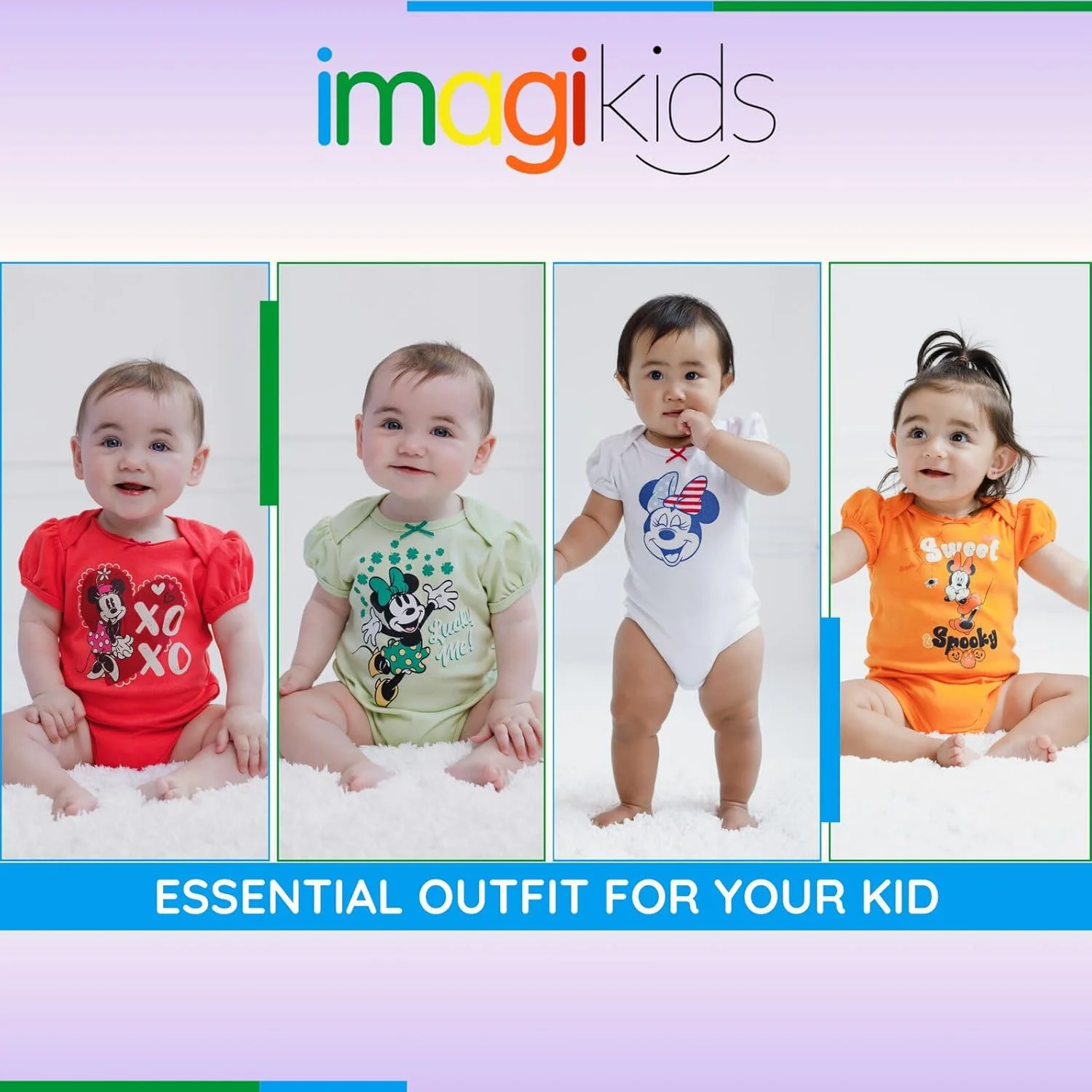 بادی نوزادی دخترانه دیزنی مینی موس طرح روز ولنتاین قرمز