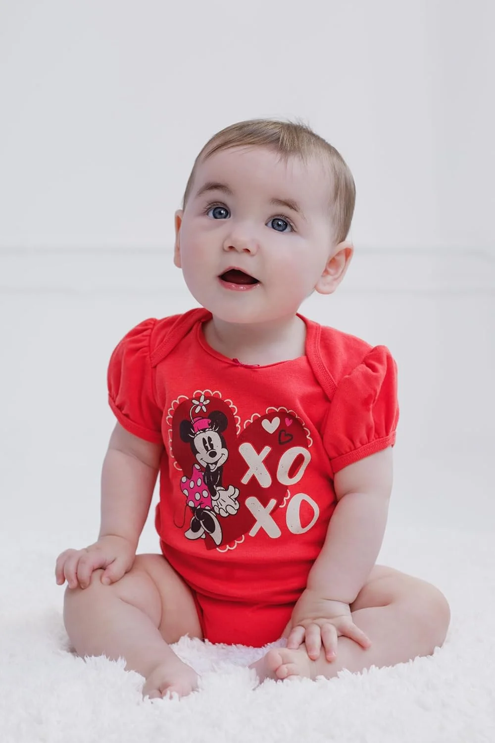 بادی نوزادی دخترانه دیزنی مینی موس طرح روز ولنتاین قرمز