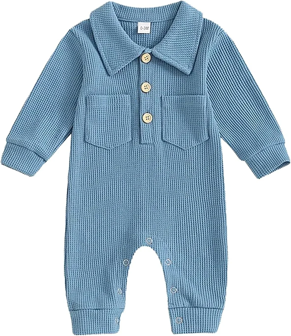 CsgrFagr لباس نوزادی پسرانه مدل پاییز و زمستان یقه برگردان آستین بلند یک رنگ سرهمی توری لباس کودک