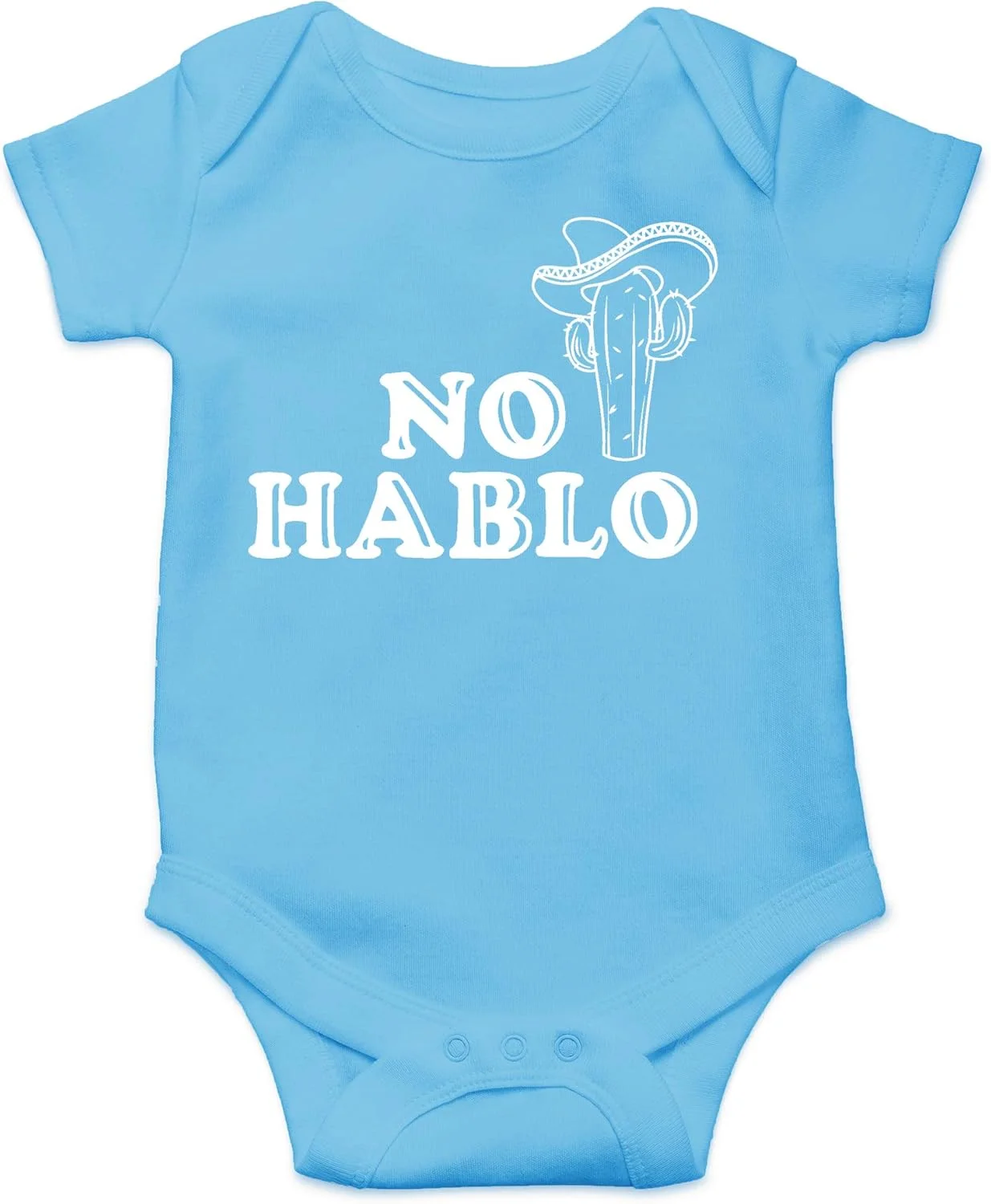 CBTwear No Hablo Espanol - شروع دوزبانه برای کودک - بادی نوزادی خنده دار (نوزاد، آبی روشن)