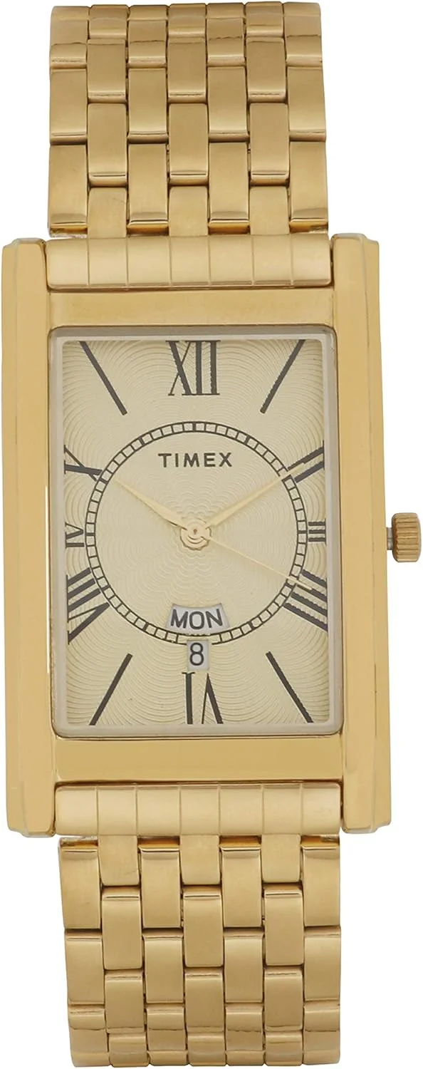ساعت مچی مردانه آنالوگ TIMEX (صفحه شامپاین بند طلایی)