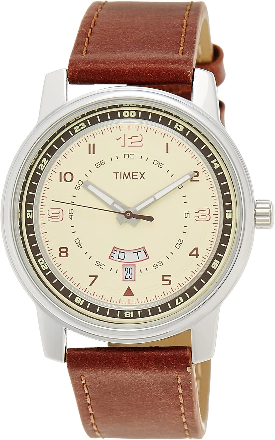 ساعت مچی مردانه عقربه ای Timex مدل Fashion با صفحه بژ - TW000V806، بژ، بند