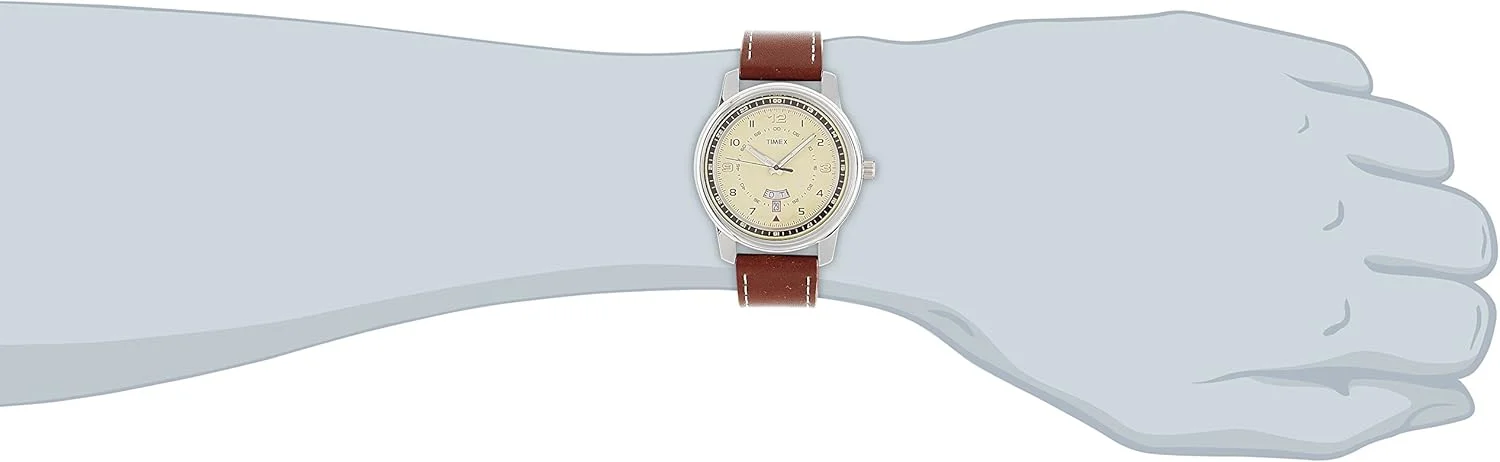 ساعت مچی مردانه عقربه ای Timex مدل Fashion با صفحه بژ - TW000V806، بژ، بند ساعت مچی مردانه عقربه ای Timex مدل Fashion با صفحه بژ - TW000V806، بژ، بند