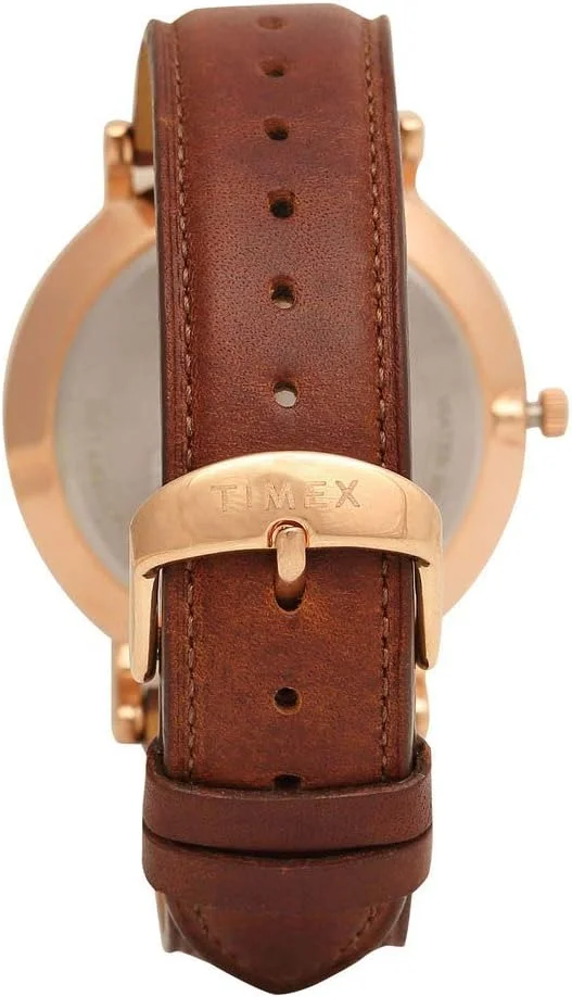 ساعت مچی مردانه Timex با بند چرمی، عمر باتری ده ساله، صفحه آنالوگ سفید - TWeg17703، رنگ بند- قهوه ای ساعت مچی مردانه Timex با بند چرمی، عمر باتری ده ساله، صفحه آنالوگ سفید - TWeg17703، رنگ بند- قهوه ای