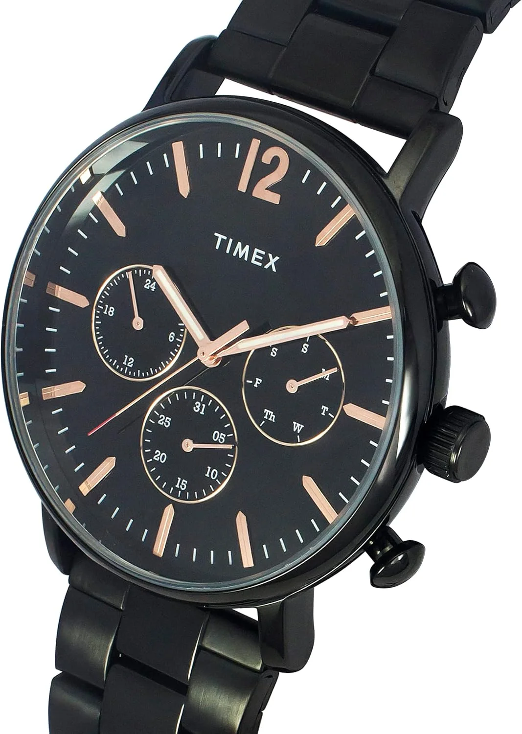 ساعت مچی مردانه آنالوگ Timex با صفحه مشکی - TWEG20011، مشکی، کلاسیک ساعت مچی مردانه آنالوگ Timex با صفحه مشکی - TWEG20011، مشکی، کلاسیک