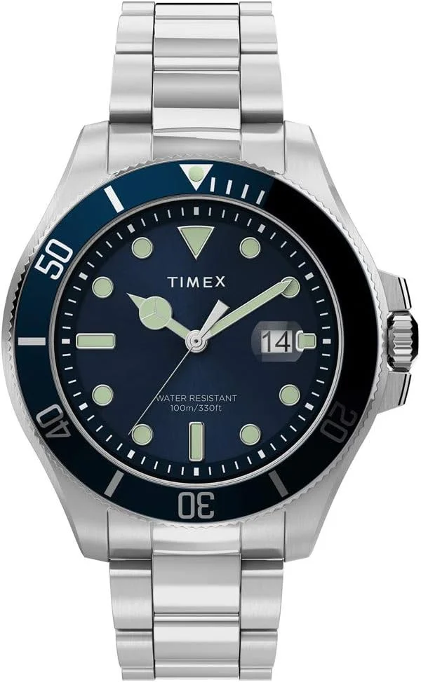 ساعت مچی عقربه‌ای مردانه Timex با بند استیل مدل TW2U41900، نقره‌ای، TW2U41900-AMZUK