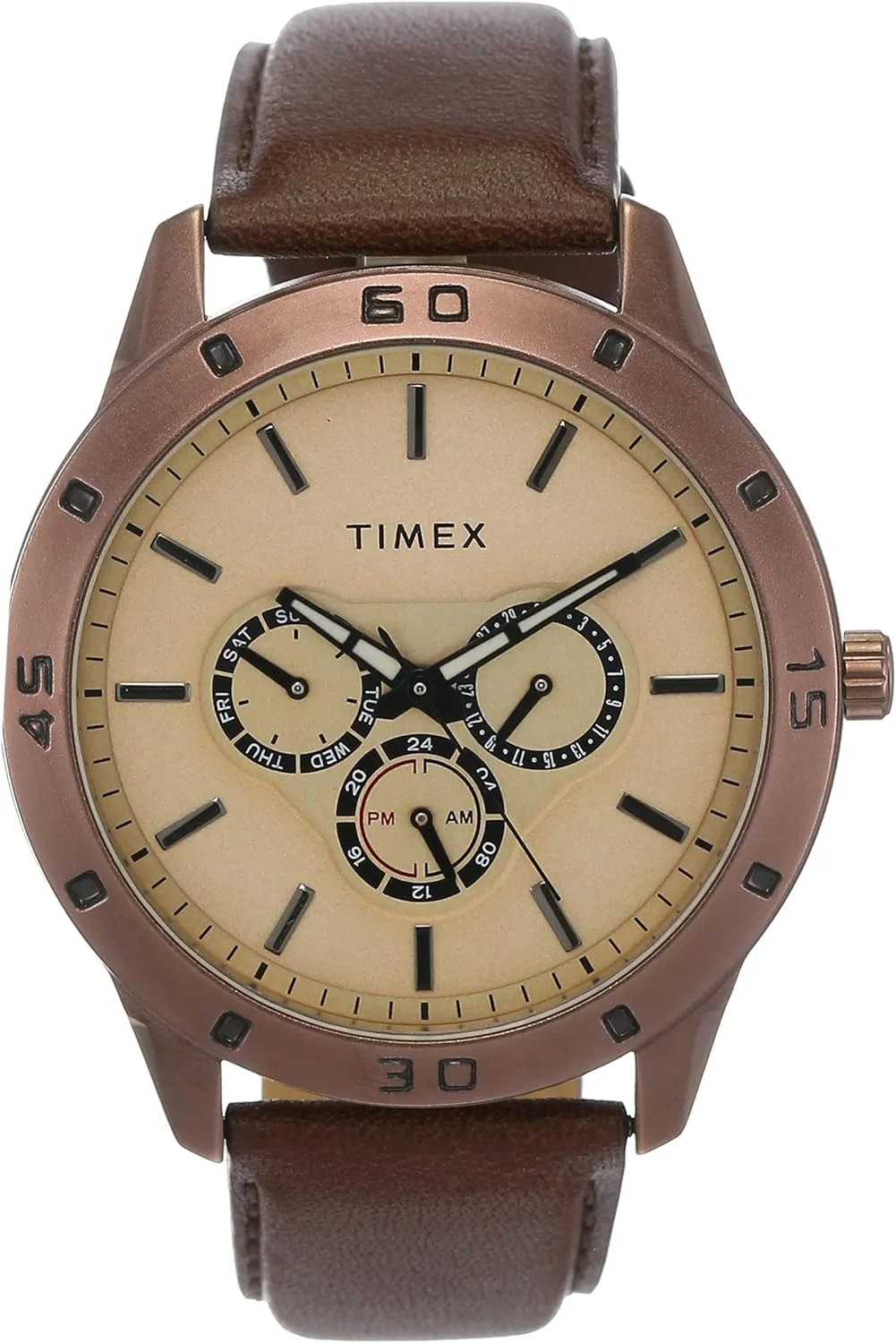 ساعت مچی مردانه Timex مدل آنالوگ با صفحه قهوه ای - TW000U915