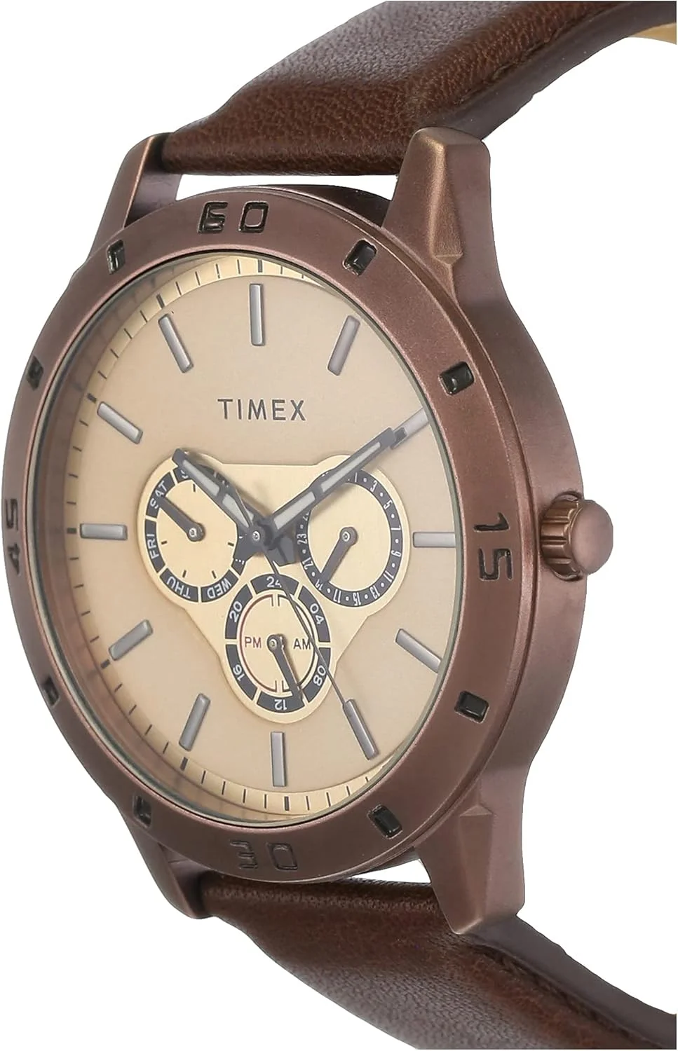 ساعت مچی مردانه Timex مدل آنالوگ با صفحه قهوه ای - TW000U915