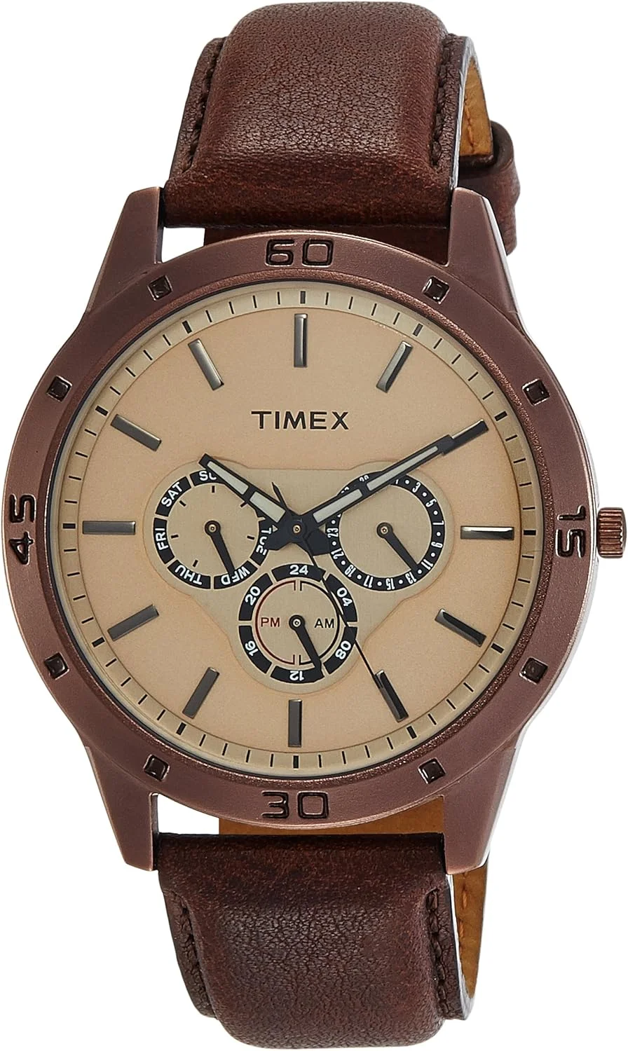 ساعت مچی مردانه Timex مدل آنالوگ با صفحه قهوه ای - TW000U915