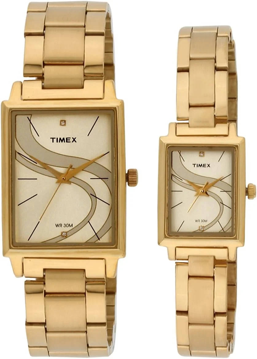 ست ساعت مچی عقربه ای Timex Classics با صفحه طلایی - TW00PR192