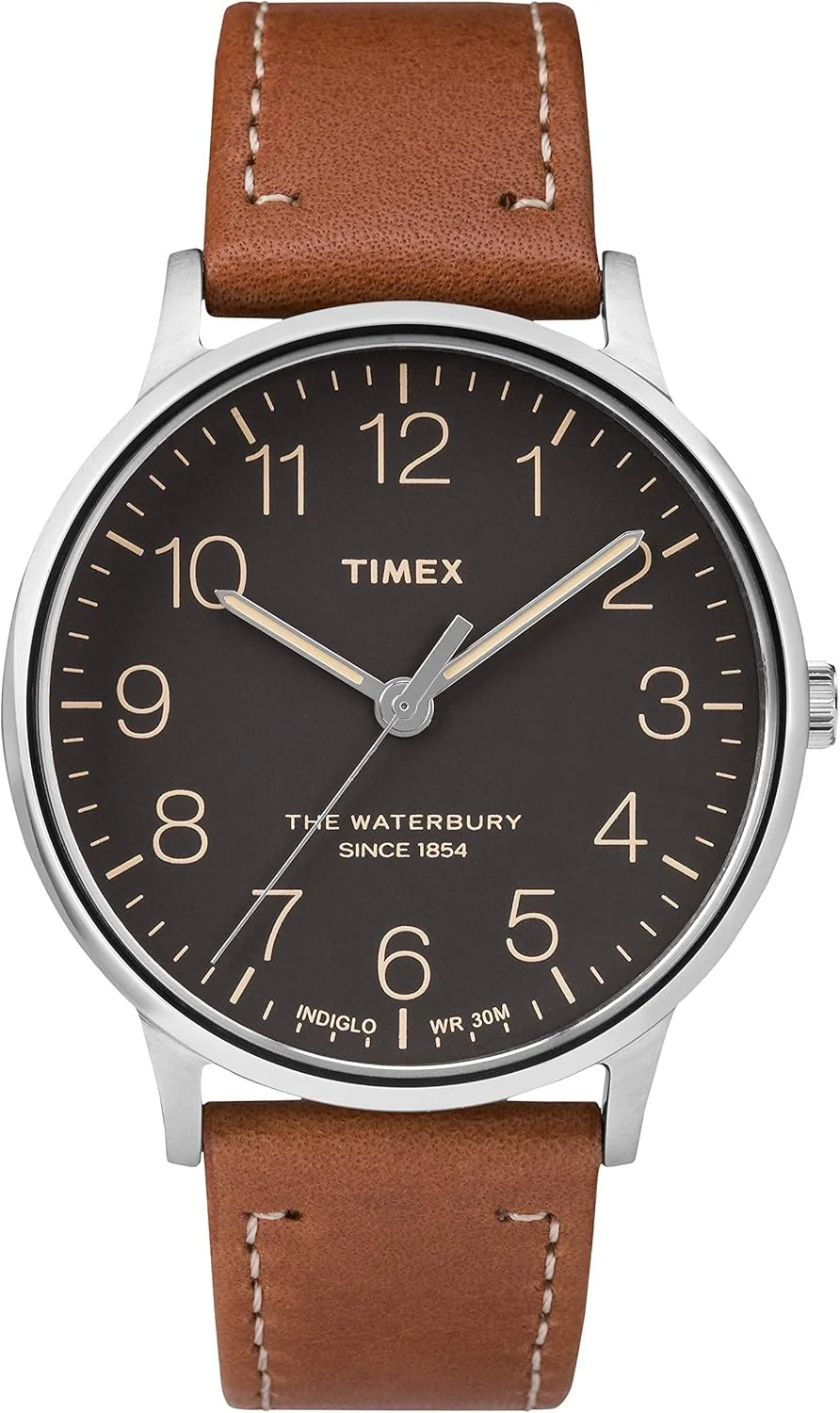 ساعت مچی مردانه Timex Waterbury با صفحه مشکی و بند چرمی 40 میلی متری - TW2P95800