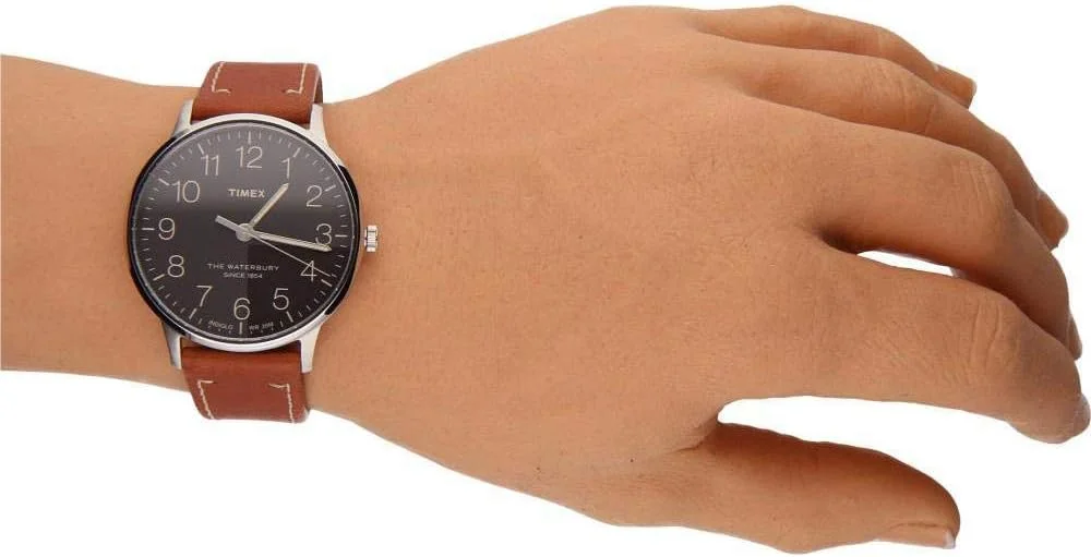 ساعت مچی مردانه Timex Waterbury با صفحه مشکی و بند چرمی 40 میلی متری - TW2P95800 ساعت مچی مردانه Timex Waterbury با صفحه مشکی و بند چرمی 40 میلی متری - TW2P95800