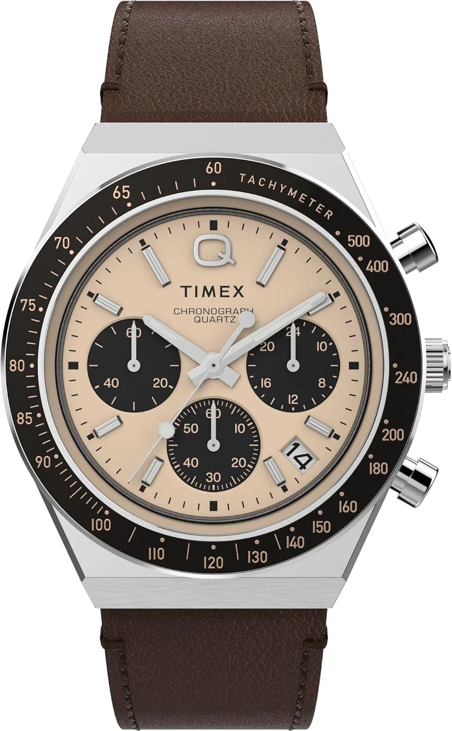 ساعت آنالوگ مردانه الهام گرفته از غواصی TIMEX با صفحه گرد رزگلد و بند چرمی مشکی مقاوم در برابر آب - TW2W51800UJ