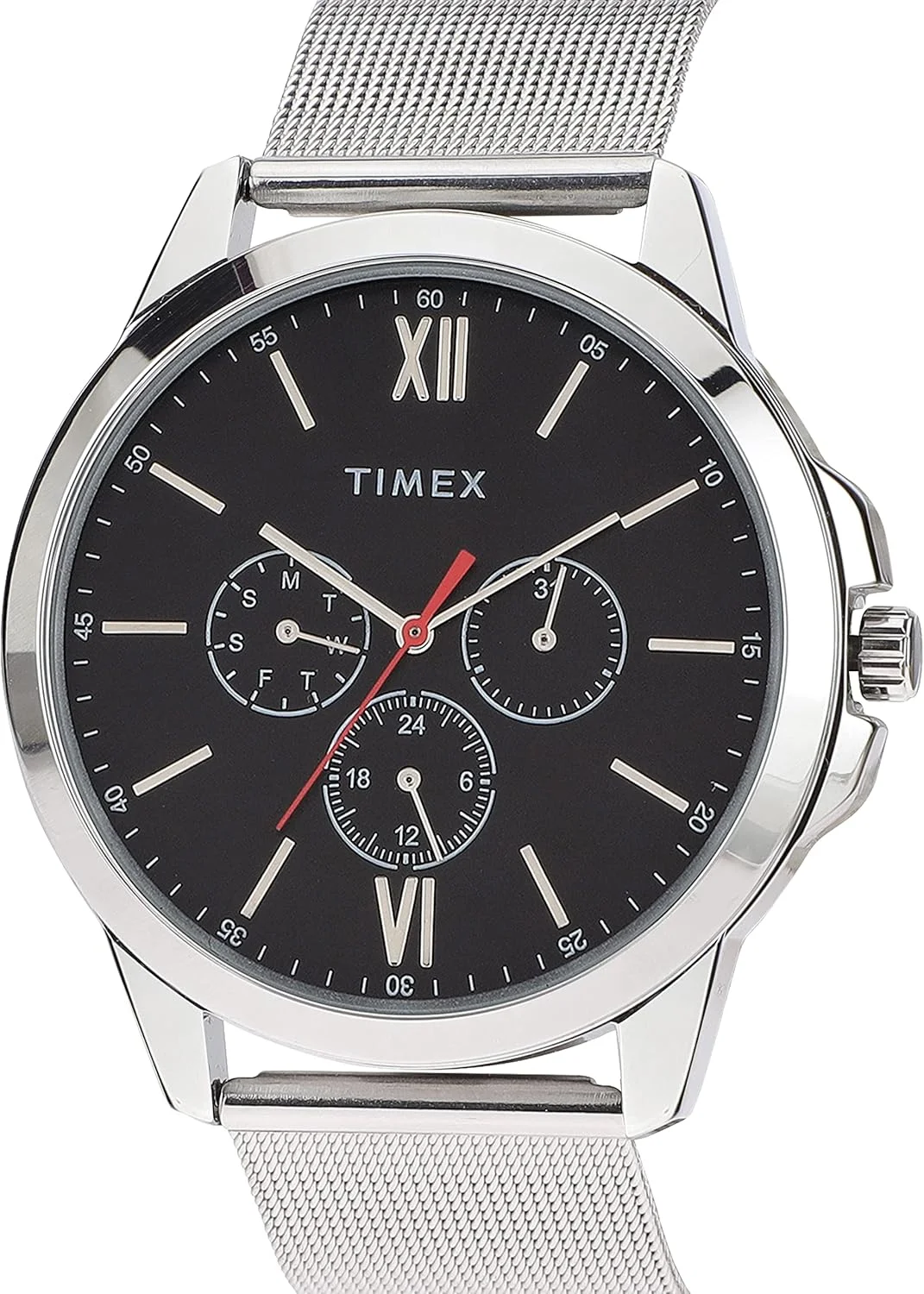 ساعت مچی آنالوگ مردانه TIMEX با صفحه گرد و ضد آب، مشکی-1، کلاسیک