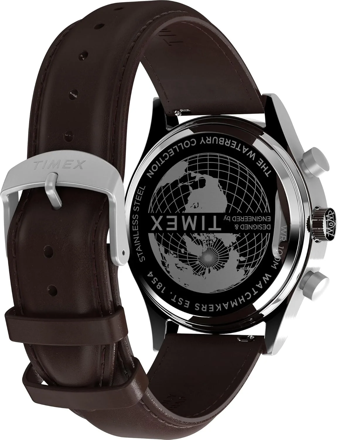 ساعت مچی آنالوگ مردانه TIMEX Waterbury Traditional با صفحه گرد آبی و بند پلاستیکی قهوه ای مقاوم در برابر آب - TW2W47900UJ