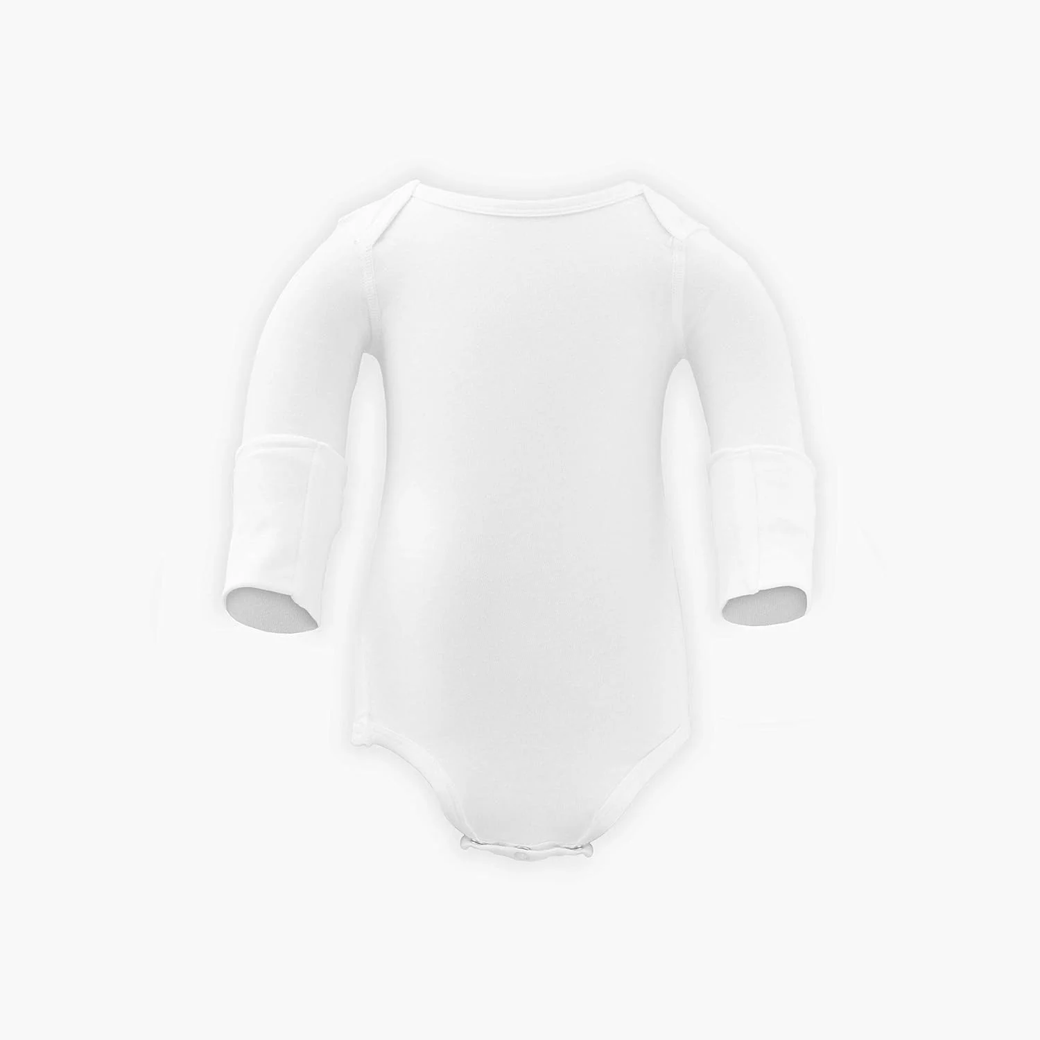 بادی آستین بلند نوزادی унисекс، کمک به تسکین اگزما، مرطوب کننده پوست خشک و تحریک شده، کاهش خارش، لباس مراقبت از پوست برای نوزادان با دستکش تاشو (18-24 ماه)، سفید، 18-24 ماه