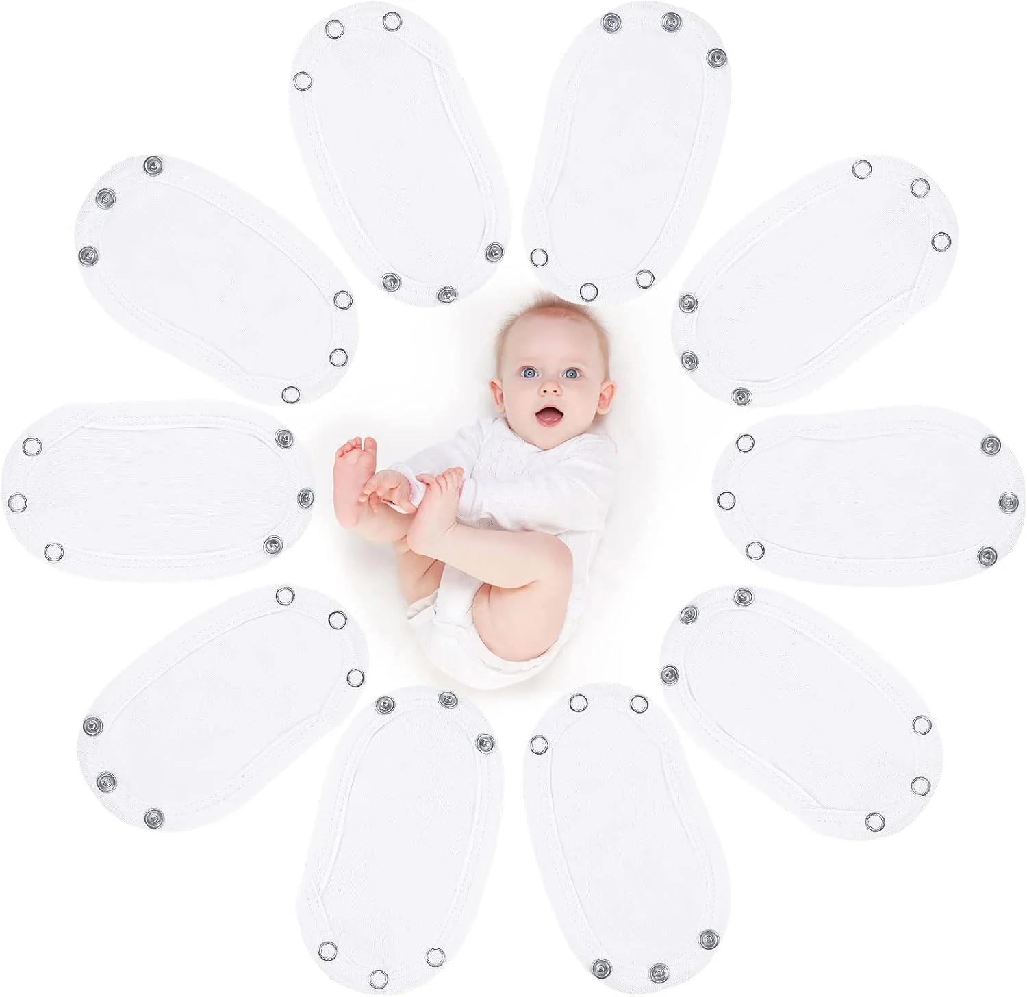 بنکایلور 10 عدد افزایش دهنده بادی نوزادی برای نوزادان پسر و دختر (سفید)، سفید، 13 × 9 سانتی متر / 5 × 3.5 اینچ