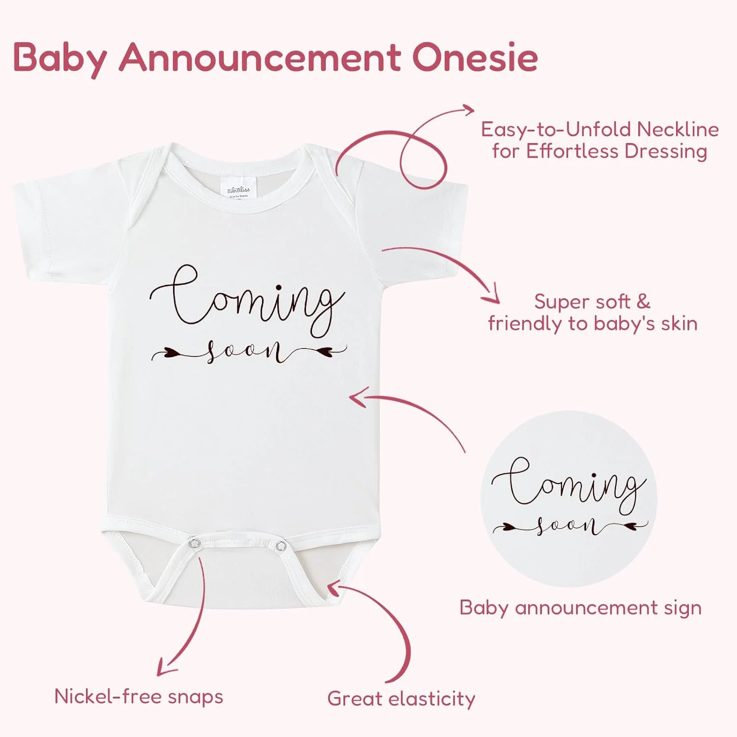 لباس نوزادی با طرح "به زودی می آیم" BIBIBLISSBABY، هدیه اعلام بارداری جدید برای پدربزرگ و مادربزرگ لباس نوزادی با طرح "به زودی می آیم" BIBIBLISSBABY، هدیه اعلام بارداری جدید برای پدربزرگ و مادربزرگ