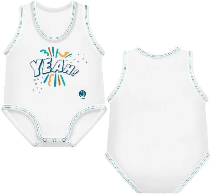 تاپ رکابی بدون آستین لباس نوزاد J Bimbi، سایز صفر تا 36 ماه، پنبه ارگانیک - طرح Yeah!، آبی، 0-36 ماهگی تاپ رکابی بدون آستین لباس نوزاد J Bimbi، سایز صفر تا 36 ماه، پنبه ارگانیک - طرح Yeah!، آبی، 0-36 ماهگی