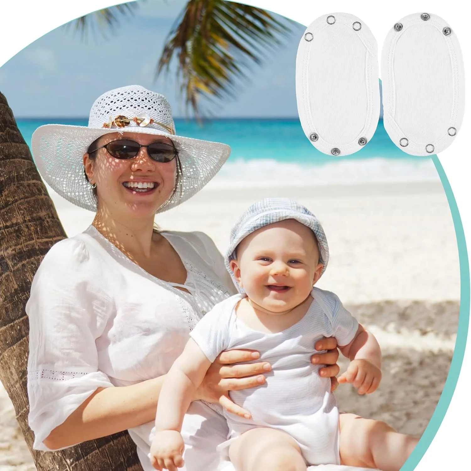 بنکایلور 10 عدد افزایش دهنده بادی نوزادی برای نوزادان پسر و دختر (سفید)، سفید، 13 × 9 سانتی متر / 5 × 3.5 اینچ