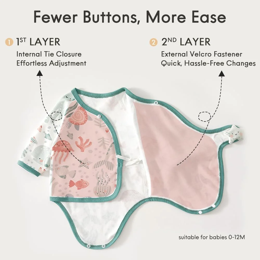 بادی آستین بلند کیمونویی نوزادی بینیداکلینگ با بستن چسبی طرح حیوانات بامزه بادی آستین بلند کیمونویی نوزادی بینیداکلینگ با بستن چسبی طرح حیوانات بامزه