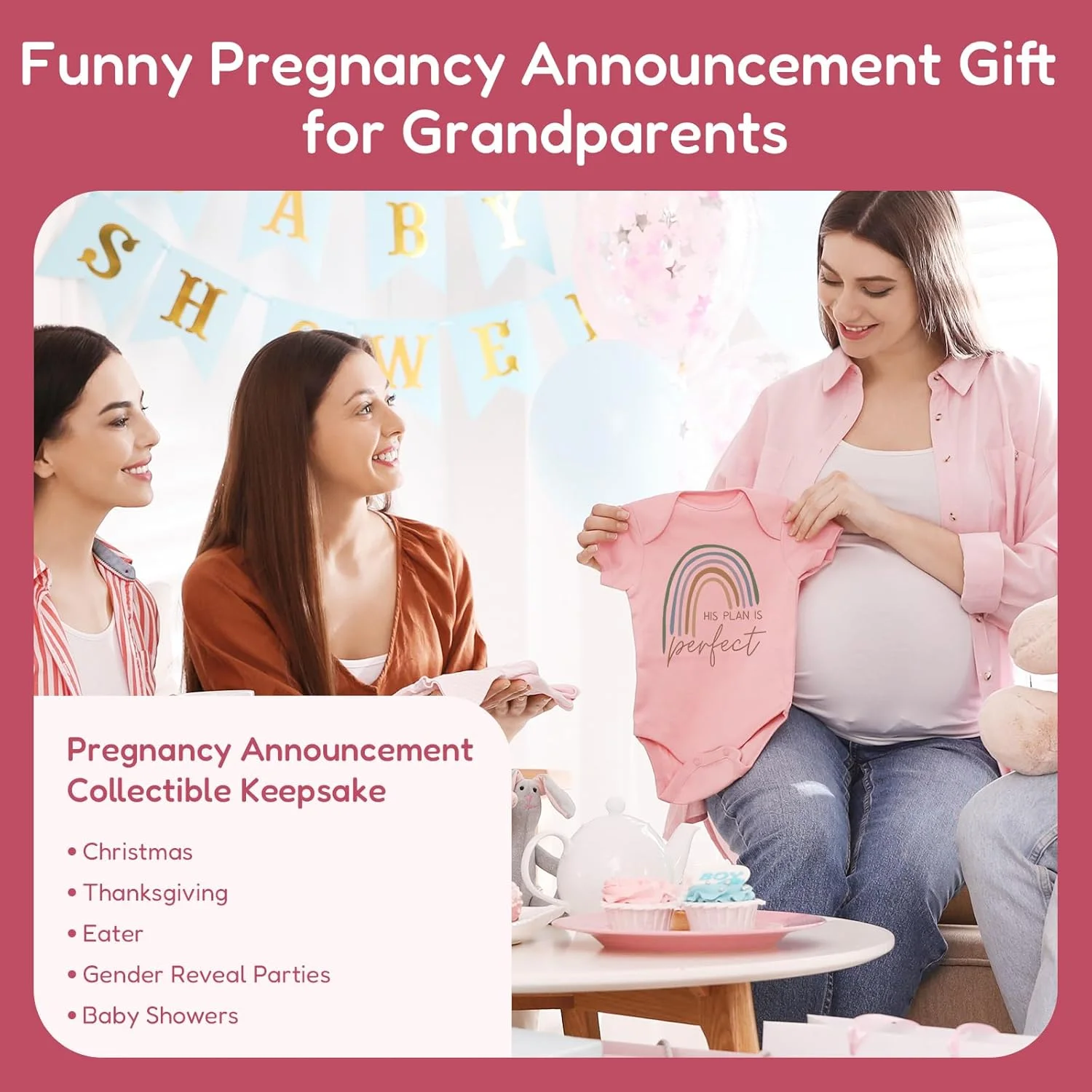 لباس نوزادی با طرح "به زودی می آیم" BIBIBLISSBABY، هدیه اعلام بارداری جدید برای پدربزرگ و مادربزرگ لباس نوزادی با طرح "به زودی می آیم" BIBIBLISSBABY، هدیه اعلام بارداری جدید برای پدربزرگ و مادربزرگ