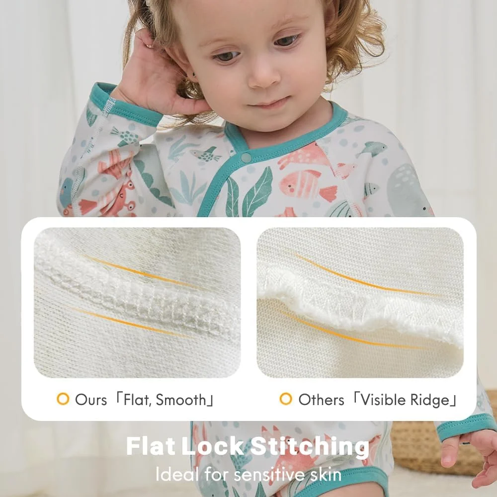 بادی آستین بلند کیمونویی نوزادی بینیداکلینگ با بستن چسبی طرح حیوانات بامزه بادی آستین بلند کیمونویی نوزادی بینیداکلینگ با بستن چسبی طرح حیوانات بامزه