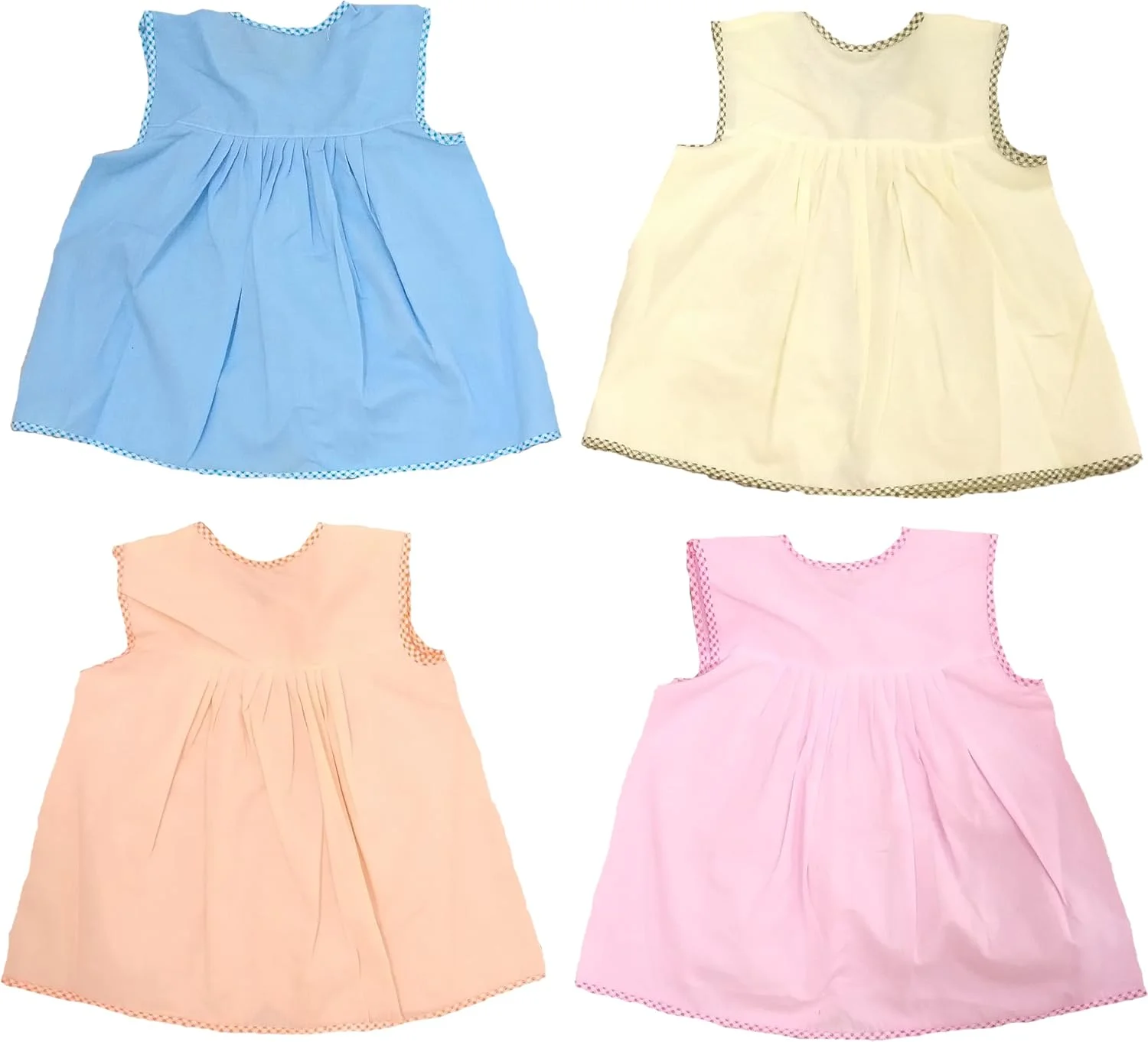 پیراهن نخی نرم و لطیف BabySphere برای نوزاد دختر (بسته 4 عددی) (12-18 ماهگی، ساده)