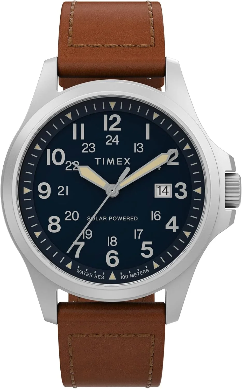ساعت مچی مردانه Timex Expedition North Field Post Solar - صفحه مشکی، قاب و بند استیل ضد زنگ