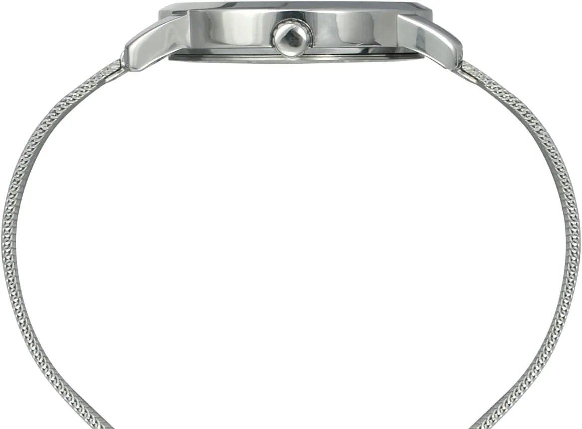 ساعت مچی آنالوگ مردانه TIMEX با صفحه گرد آبی و بند استیل ضد زنگ نقره ای مقاوم در برابر آب - TWTG31SMU05